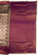 MIMOSA Magenta Saree Saree — pallu and zari work detail