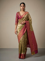 MIMOSA Olive Saree Saree — pose 6 styling detail
