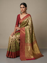 MIMOSA Olive Saree Saree — pose 8 styling detail