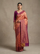 Peach  Saree