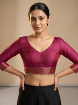 MIMOSA Peach Saree Saree — blouse close-up