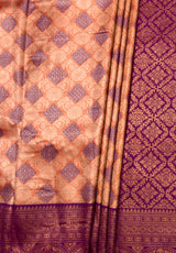 MIMOSA Peach Saree Saree — fleets shot full lifestyle
