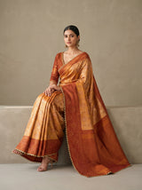 MIMOSA Gold Kanjivaram Art Silk Saree — pose 8 styling detail