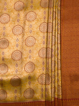 MIMOSA Gold Kanjivaram Art Silk Saree — fleets shot full lifestyle
