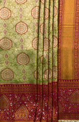 MIMOSA Olive Kanjivaram Art Silk Saree — fleets shot full lifestyle