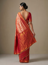 MIMOSA Peach Kanjivaram Art Silk Saree — Blouse Fabric
