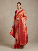MIMOSA Peach Kanjivaram Art Silk Saree — pose 5 styling detail