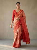 MIMOSA Peach Kanjivaram Art Silk Saree — pose 7 styling detail