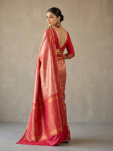 MIMOSA Peach Kanjivaram Art Silk Saree — pose 9 styling detail