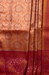 MIMOSA Peach Kanjivaram Art Silk Saree — fleets shot full lifestyle