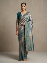 MIMOSA Saffire Kanjivaram Art Silk Saree — Mannequin Draped