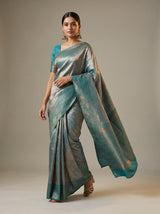 MIMOSA Saffire Kanjivaram Art Silk Saree — pose 6 styling detail