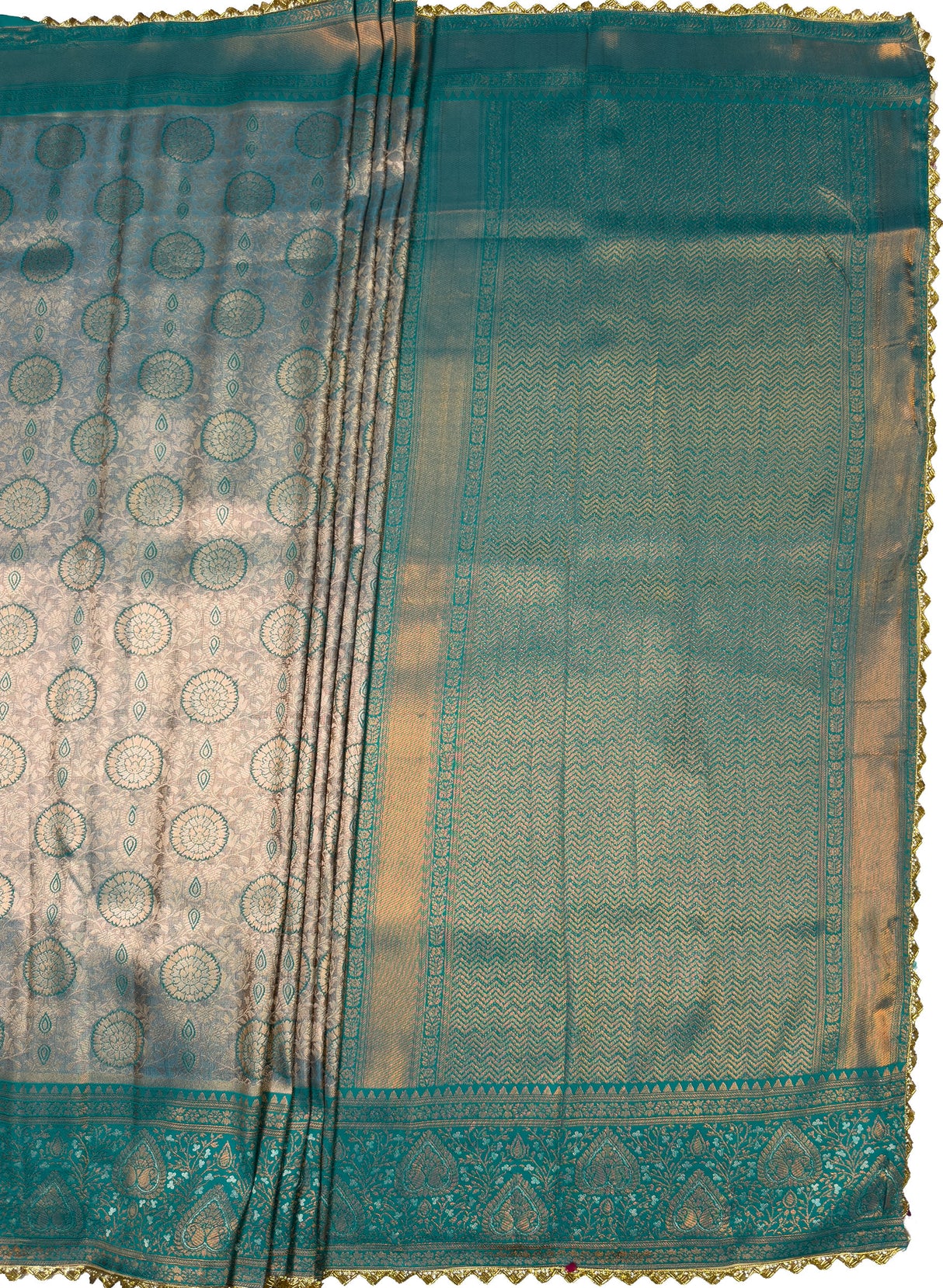 MIMOSA Saffire Kanjivaram Art Silk Saree — pallu and zari work detail