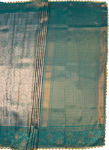 MIMOSA Saffire Kanjivaram Art Silk Saree — pallu and zari work detail