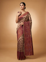 MIMOSA Magenta Kanjivaram Art Silk Saree — full view on model