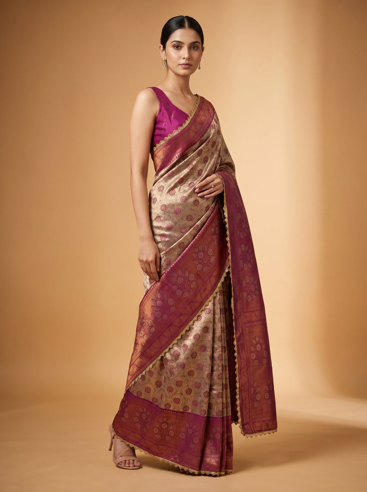 MIMOSA Magenta Kanjivaram Art Silk Saree — empty frame
