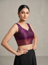 MIMOSA Magenta Kanjivaram Art Silk Saree — draping detail of pallu