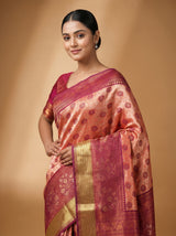 MIMOSA Peach Kanjivaram Art Silk Saree — empty frame