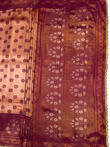 MIMOSA Peach Kanjivaram Art Silk Saree — draping detail of pallu