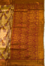 MIMOSA Gold Kanjivaram Art Silk Saree — pallu and zari work detail