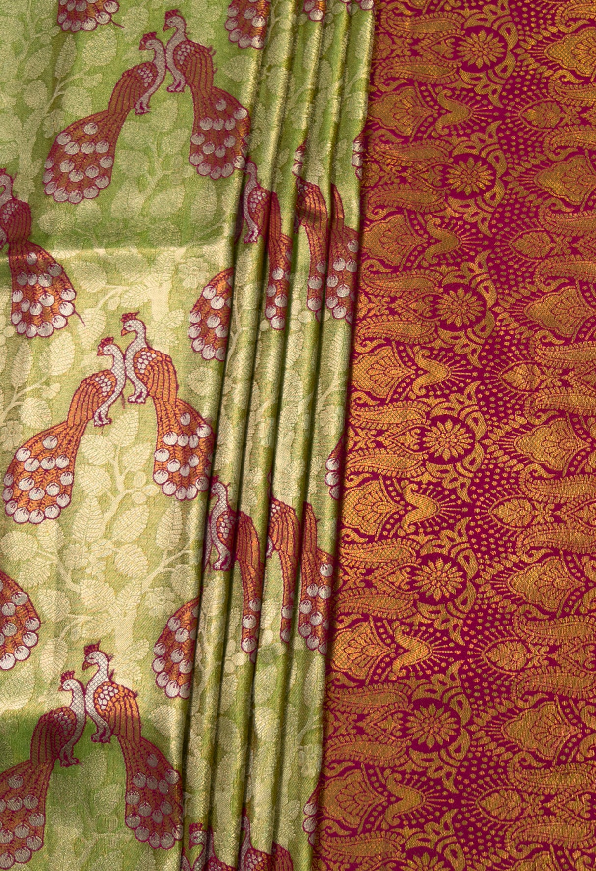 MIMOSA Olive Kanjivaram Art Silk Saree — fleets shot full lifestyle