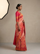 MIMOSA Peach Kanjivaram Art Silk Saree — pose 3 styling detail