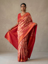 MIMOSA Peach Kanjivaram Art Silk Saree — pose 6 styling detail