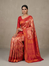 MIMOSA Peach Kanjivaram Art Silk Saree — pose 8 styling detail