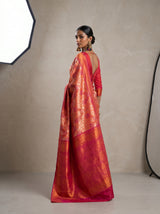 MIMOSA Peach Kanjivaram Art Silk Saree — pose 9 styling detail