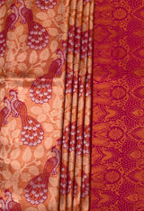 MIMOSA Peach Kanjivaram Art Silk Saree — fleets shot full lifestyle