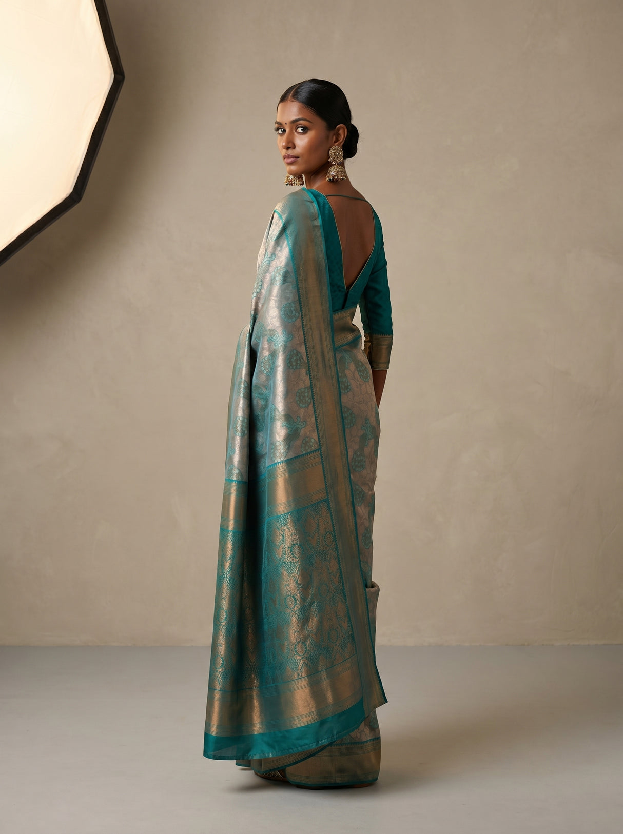 MIMOSA Saffire Kanjivaram Art Silk Saree — pose 9 styling detail