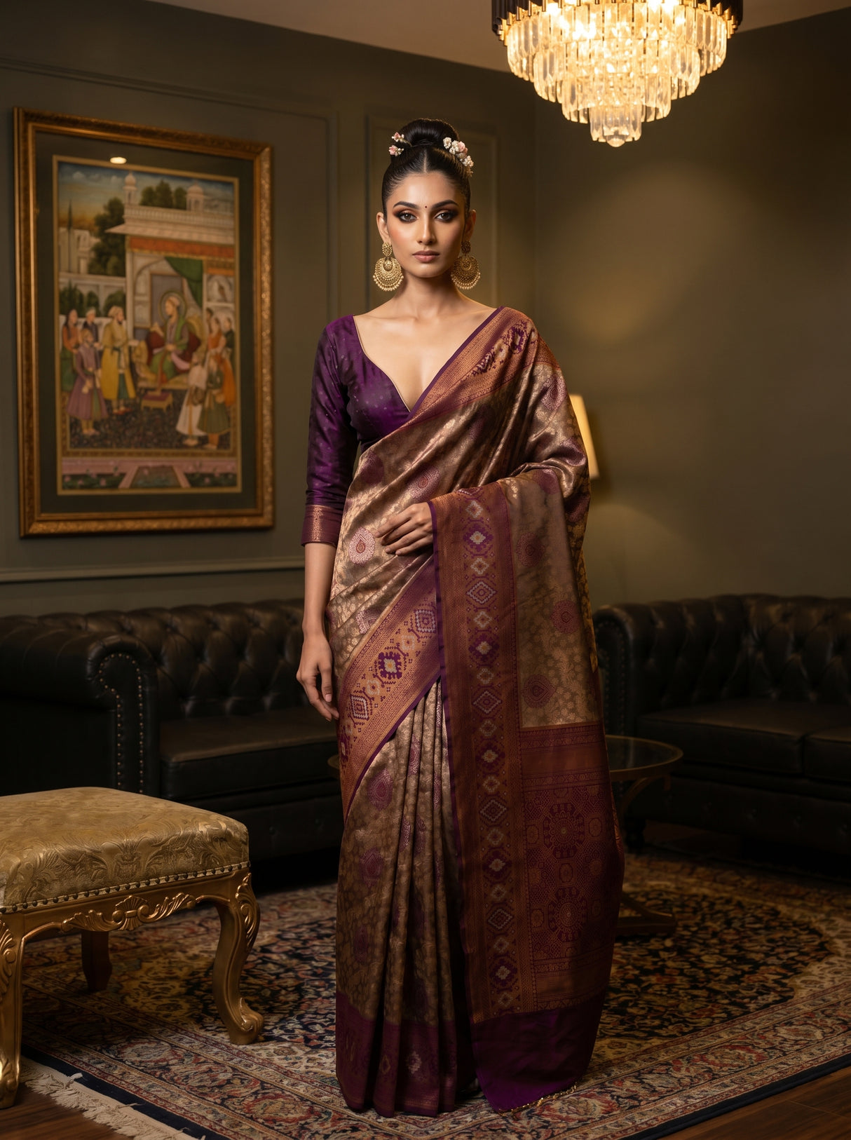 MIMOSA Magenta Kanjivaram Art Silk Saree — pose 5 styling detail