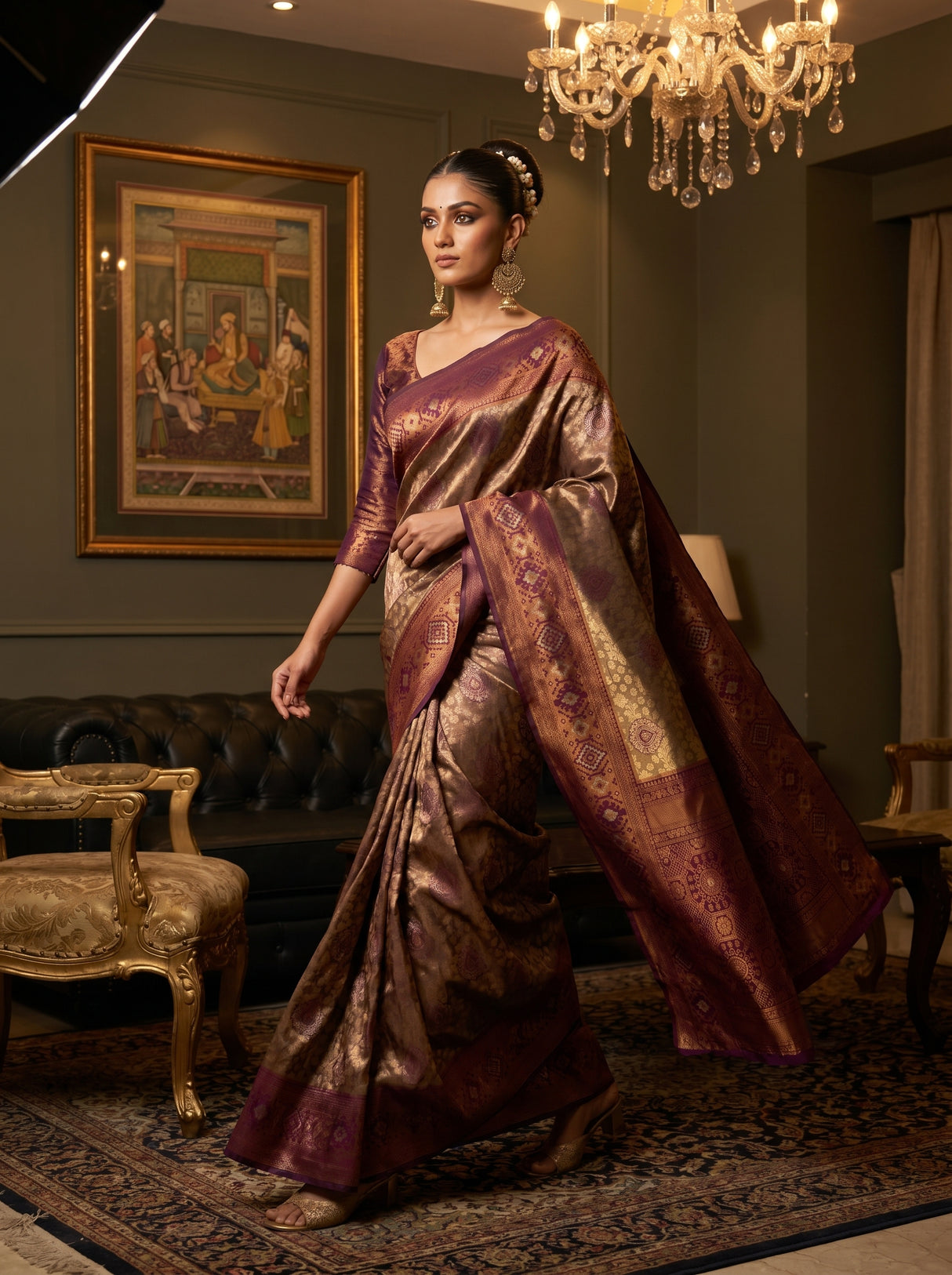 MIMOSA Magenta Kanjivaram Art Silk Saree — pose 7 styling detail