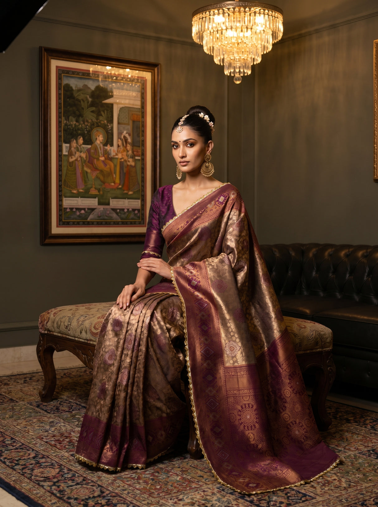 MIMOSA Magenta Kanjivaram Art Silk Saree — pose 8 styling detail