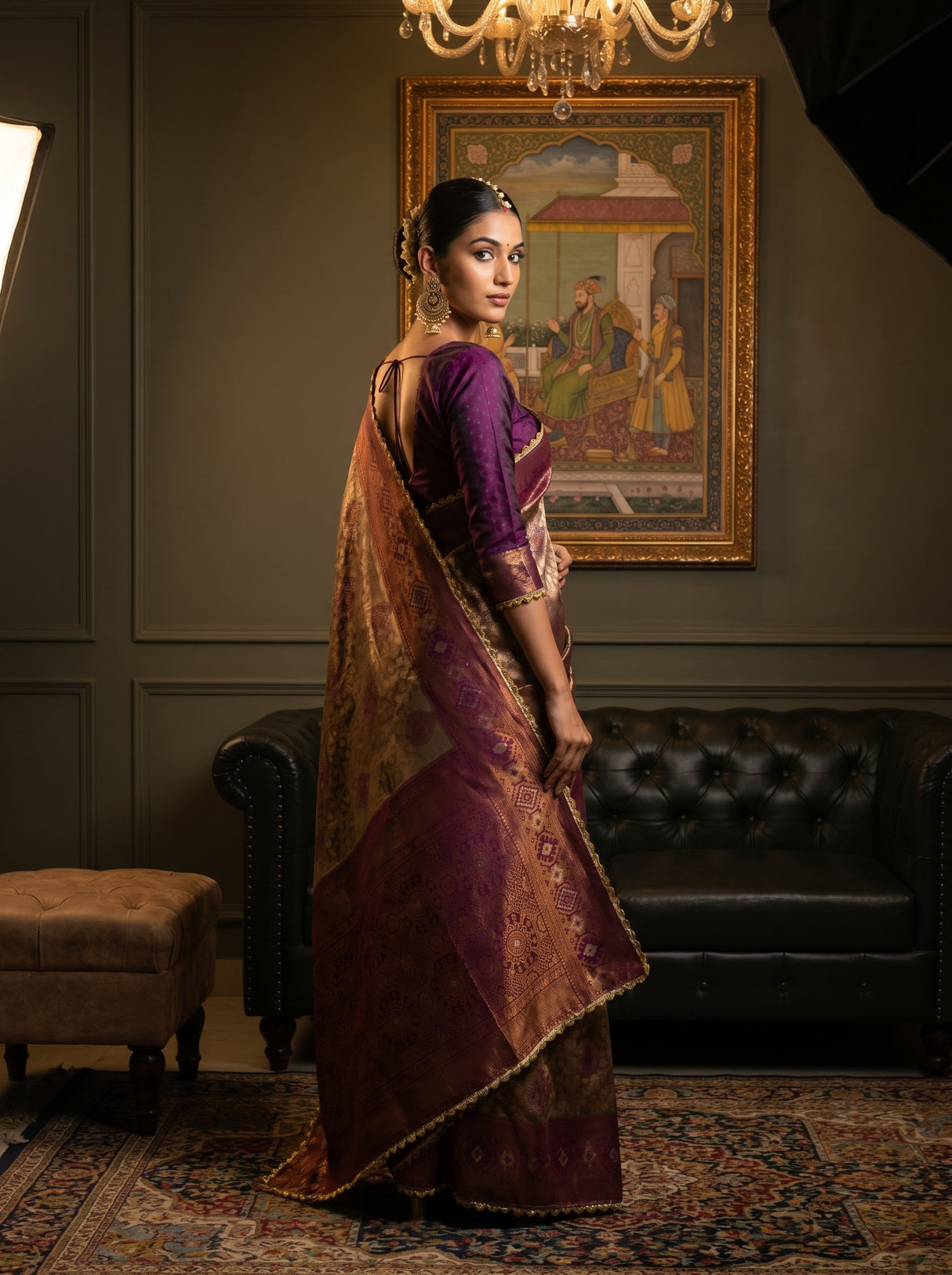 MIMOSA Magenta Kanjivaram Art Silk Saree — pose 9 styling detail