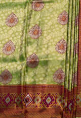 MIMOSA Olive Kanjivaram Art Silk Saree — fleets shot full lifestyle