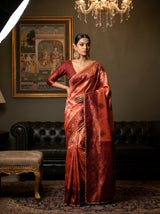 MIMOSA Peach Kanjivaram Art Silk Saree — pose 10 styling detail