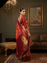 MIMOSA Peach Kanjivaram Art Silk Saree — pose 9 styling detail