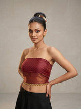 MIMOSA Peach Kanjivaram Art Silk Saree — blouse close-up