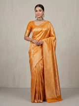 MIMOSA Mustard Kanjivaram Art Silk Saree — full view on mannequin