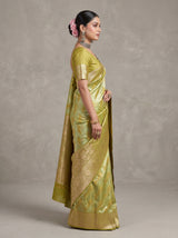MIMOSA Olive Kanjivaram Art Silk Saree — pallu and body design