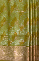 MIMOSA Olive Kanjivaram Art Silk Saree — fleets shot full lifestyle
