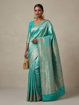 MIMOSA Rama Kanjivaram Art Silk Saree — blouse fabric detail