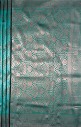 MIMOSA Rama Kanjivaram Art Silk Saree — pallu and zari work detail