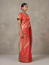 MIMOSA Strawberry Kanjivaram Art Silk Saree — blouse fabric detail