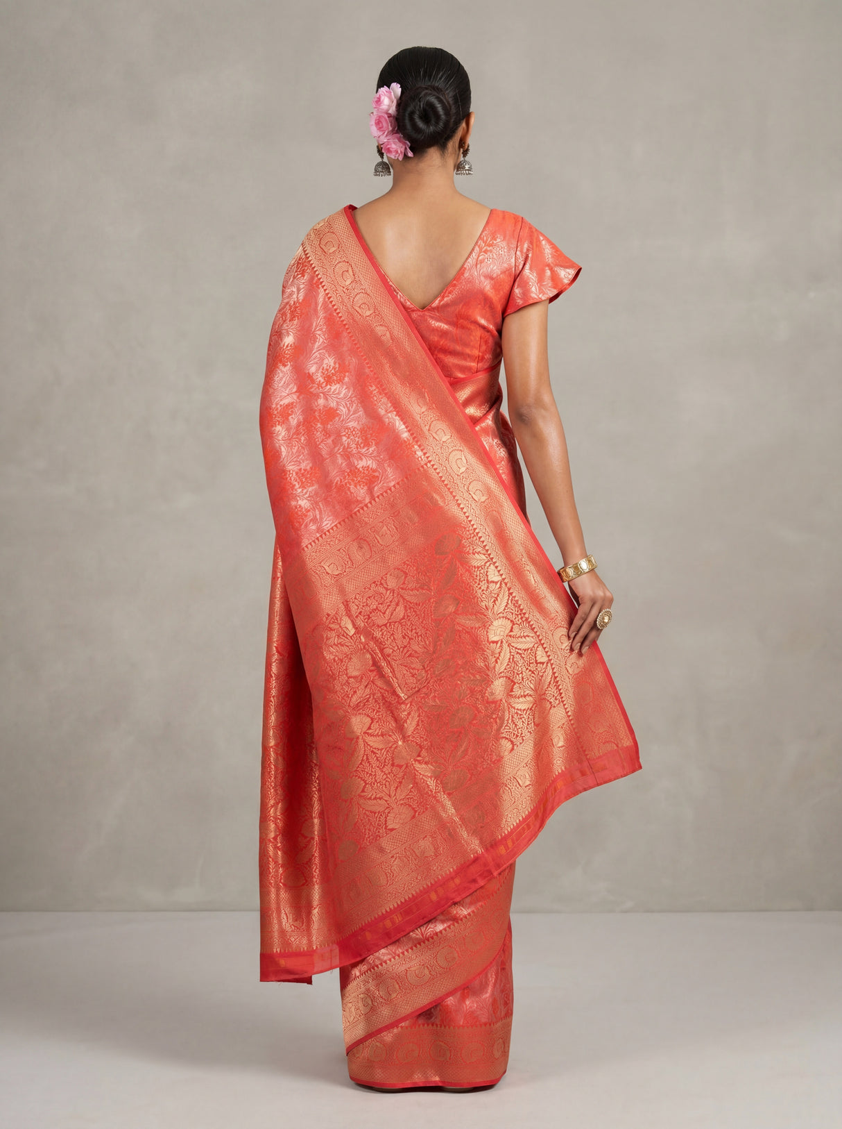 MIMOSA Strawberry Kanjivaram Art Silk Saree — styled look