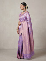 MIMOSA Violet Kanjivaram Art Silk Saree — pallu and body design