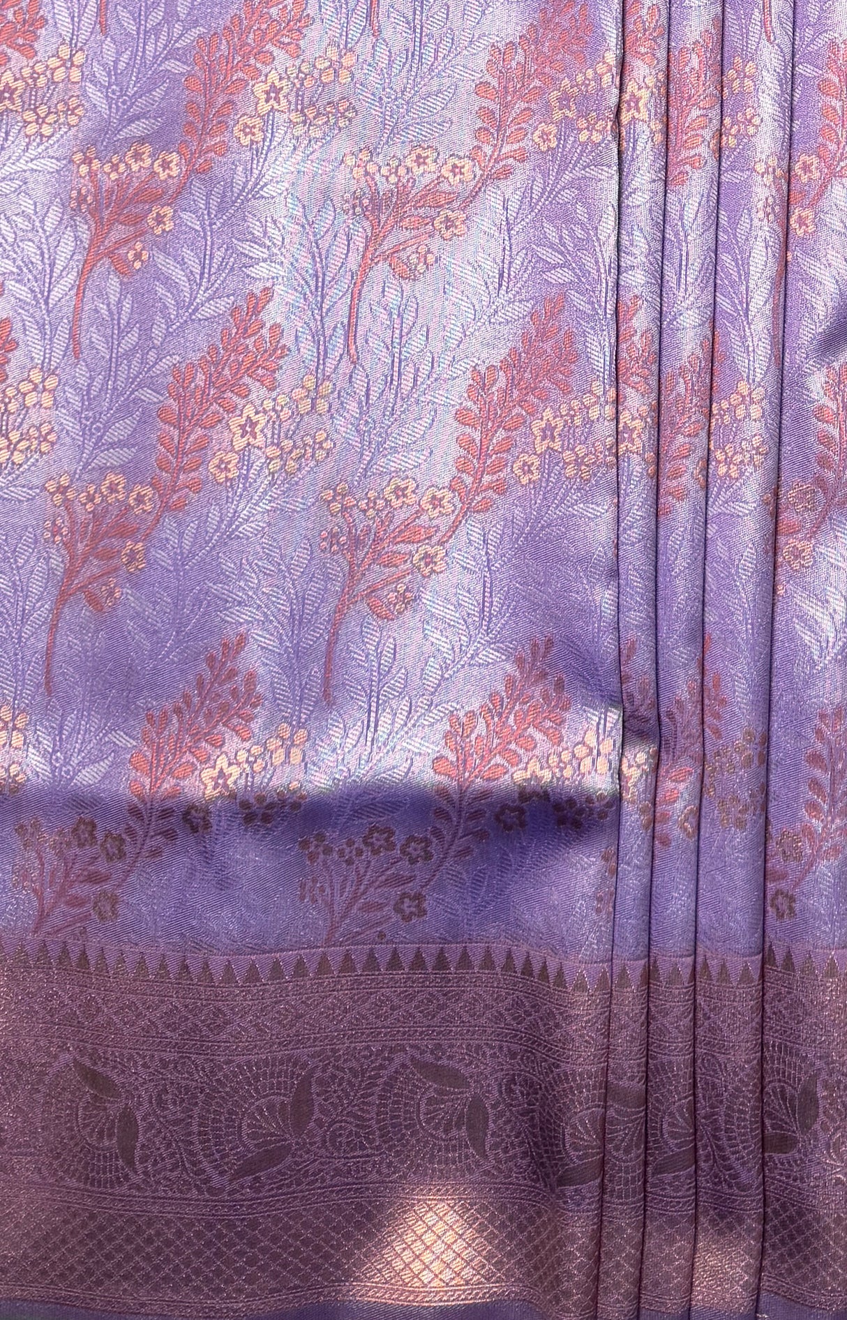 MIMOSA Violet Kanjivaram Art Silk Saree — fleets shot full lifestyle