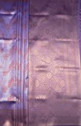 MIMOSA Violet Kanjivaram Art Silk Saree — pallu and zari work detail