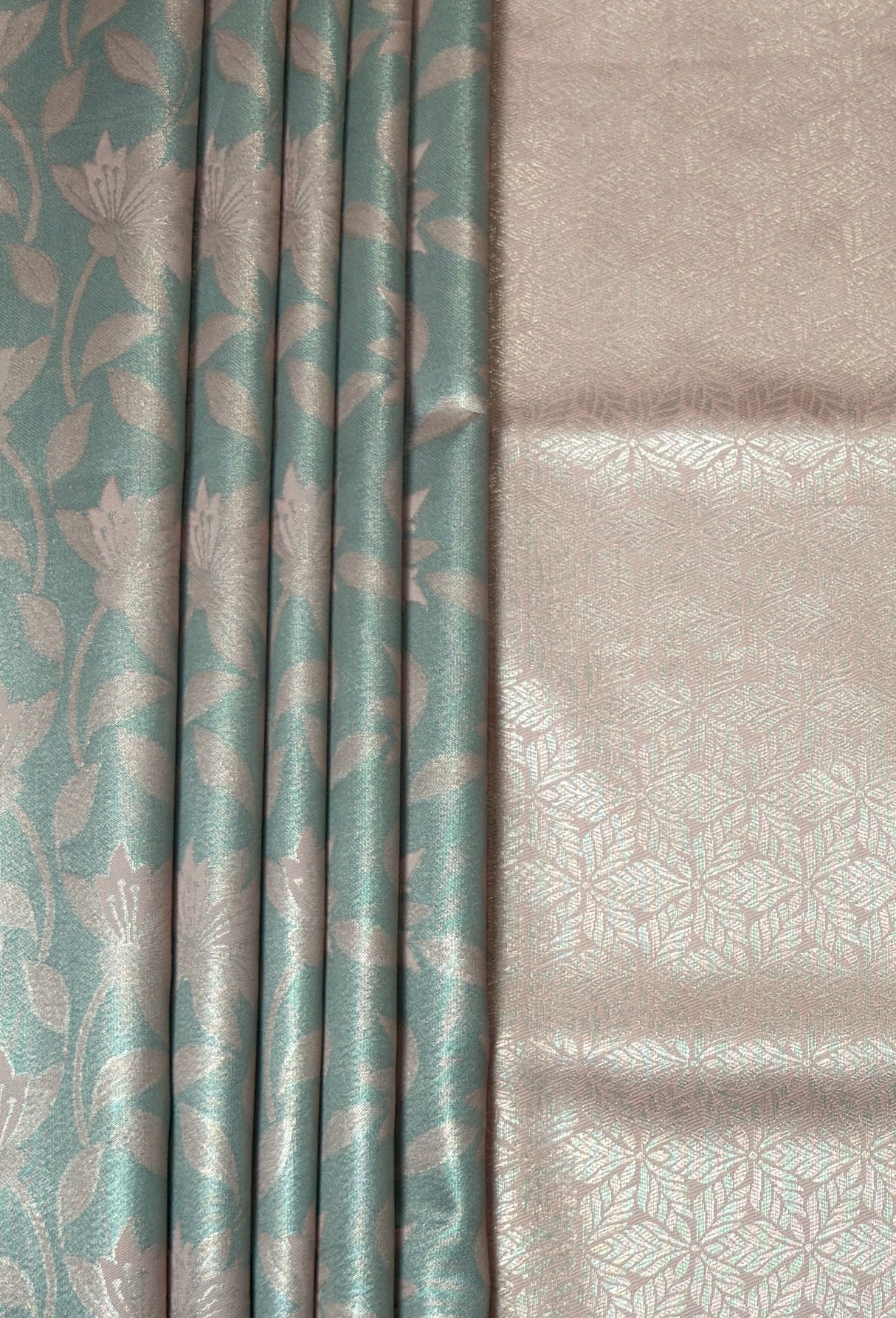 MIMOSA Grey Kanjivaram Art Silk Saree — fleets shot full lifestyle
